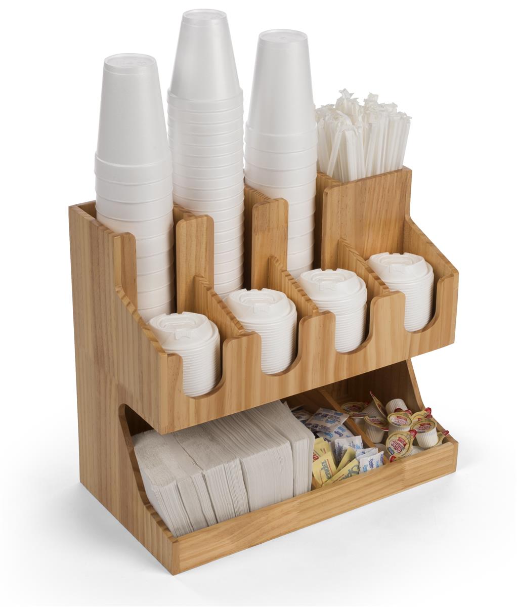 Condiment Caddy Cup Rack Sugar Organizer Cup and lid dispensers Holder coffee 