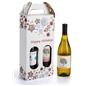 Pre-printed cardboard wine carrier with happy holiday design