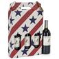 Pre-printed cardboard wine carrier with stars and stripes design