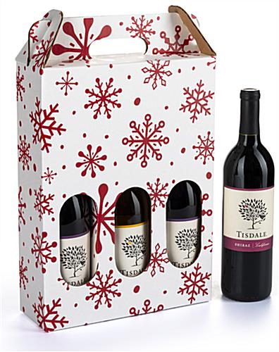 Pre-printed cardboard wine carrier with durable material