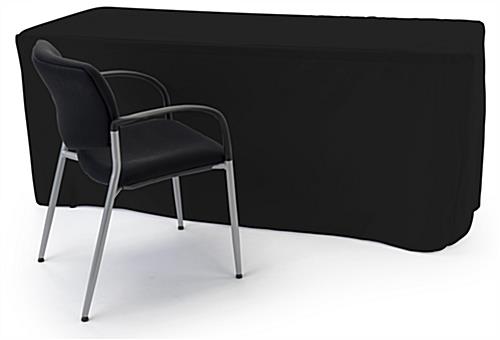 Black custom printed fitted tablecloths with machine washable fabric