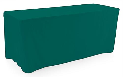 Forest green trade show table throws