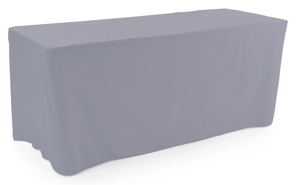 Gray trade show table throws