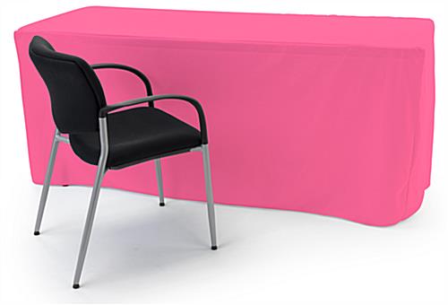 Trade show table throws with flame retardant material