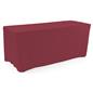 Burgundy trade show table throws