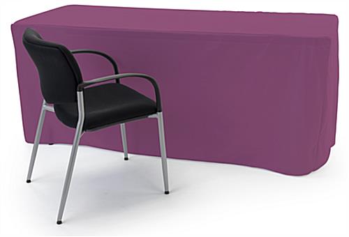 Purple custom printed fitted tablecloths with high quality polyester