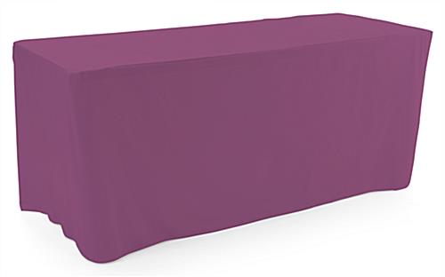 Purple trade show table throws