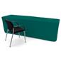 Forest green trade show table throws with overall length of 156 inches 