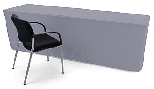Gray trade show table throws with lightweight polyester material 
