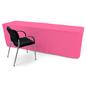 Pink trade show table throws with wrinkle resistant fabric 