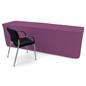 Purple trade show table throws with wrinkle resistant design 