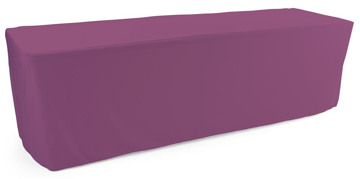 90 inch wide purple trade show table throws