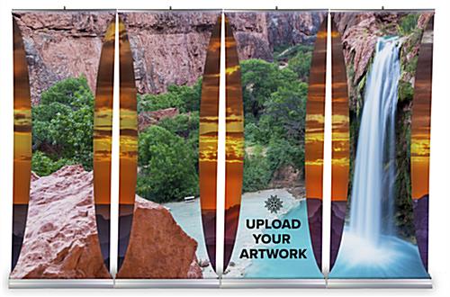 3D layered roll up banner stand offer for differet shapes