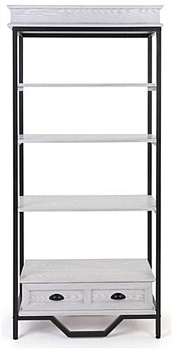 French country etagere shelving has an overall height of 75 inches