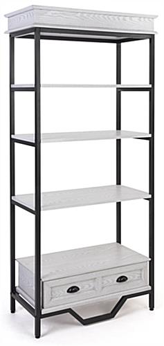 French country etagere shelving with whitewash MDF