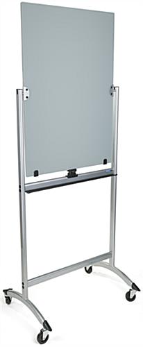 Rolling Magnetic Glass Dry Erase Easel | Double Sided