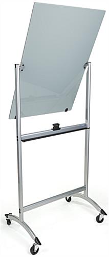Rolling Magnetic Glass Dry Erase Easel with Flipping Board
