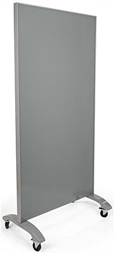 Mobile Full Height Glass Whiteboard | Gray & White