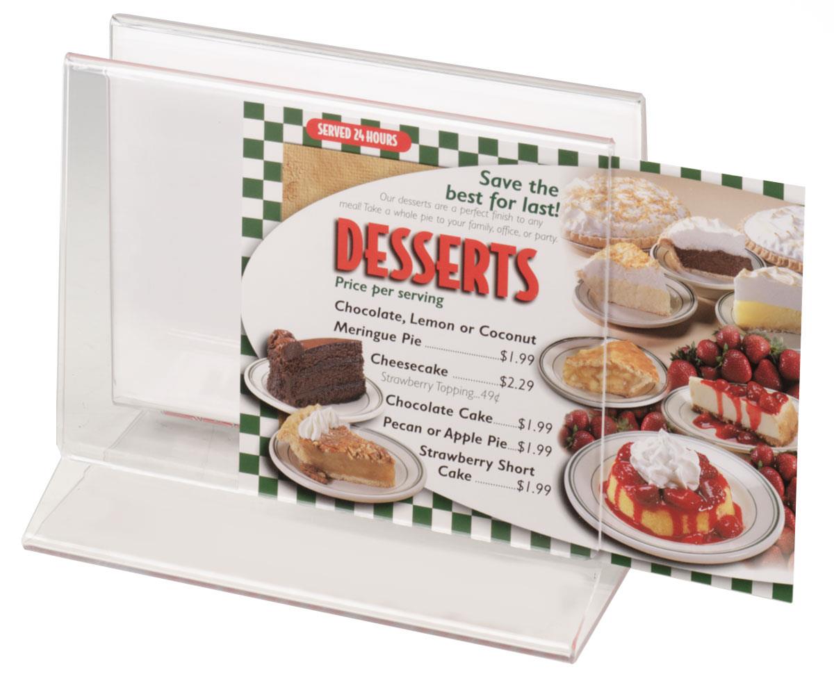 Menu Card Advertisement Photo Table Sign Holder Display 6 Sided Panel 