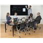 Black Glass Top Dry Erase Table with Frameless Surface
