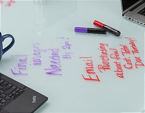 Frosted Glass Dry Erase Table with Spacious Design