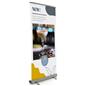 Roll up display stand with sturdy base