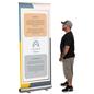 Retractable banner display with base