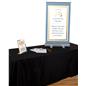 Tabletop retractable banner is single sided