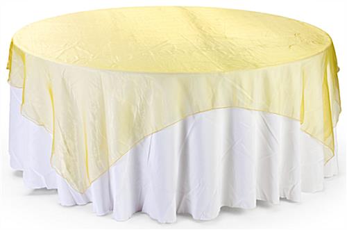 Sheer Overlay Gold Organza Square, Overlays For Round Tables