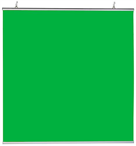 Hanging green screen backdrop with 2 aluminum snap rails included