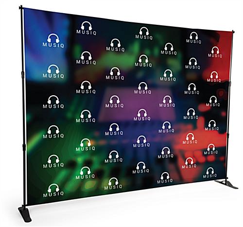 Water resistant custom step and repeat banner for BWALL8 