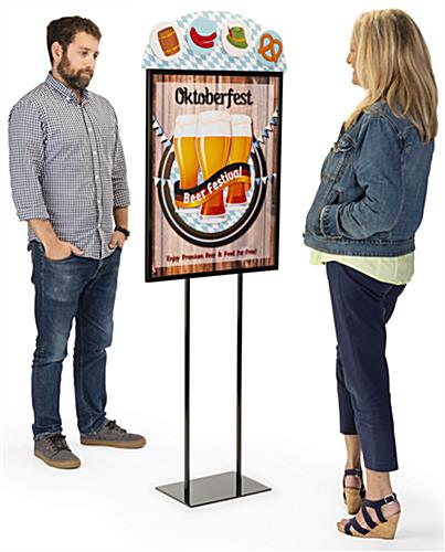 Double sided dimensional advertising poster insert features full color UV printed graphics
