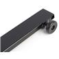 Floor levelers included on black "L" shaped gridwall base