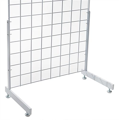Metal white "L" shaped gridwall base