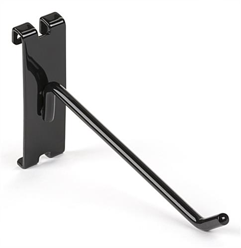 30-degree angled tip 6" black gridwall peg hook 