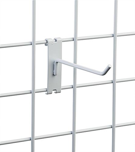 Angled tip 6" white wire grid panel peg hook