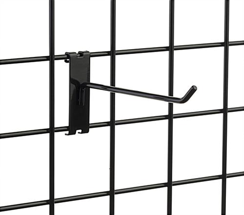 Angled tip 8" black gridwall panel display hook