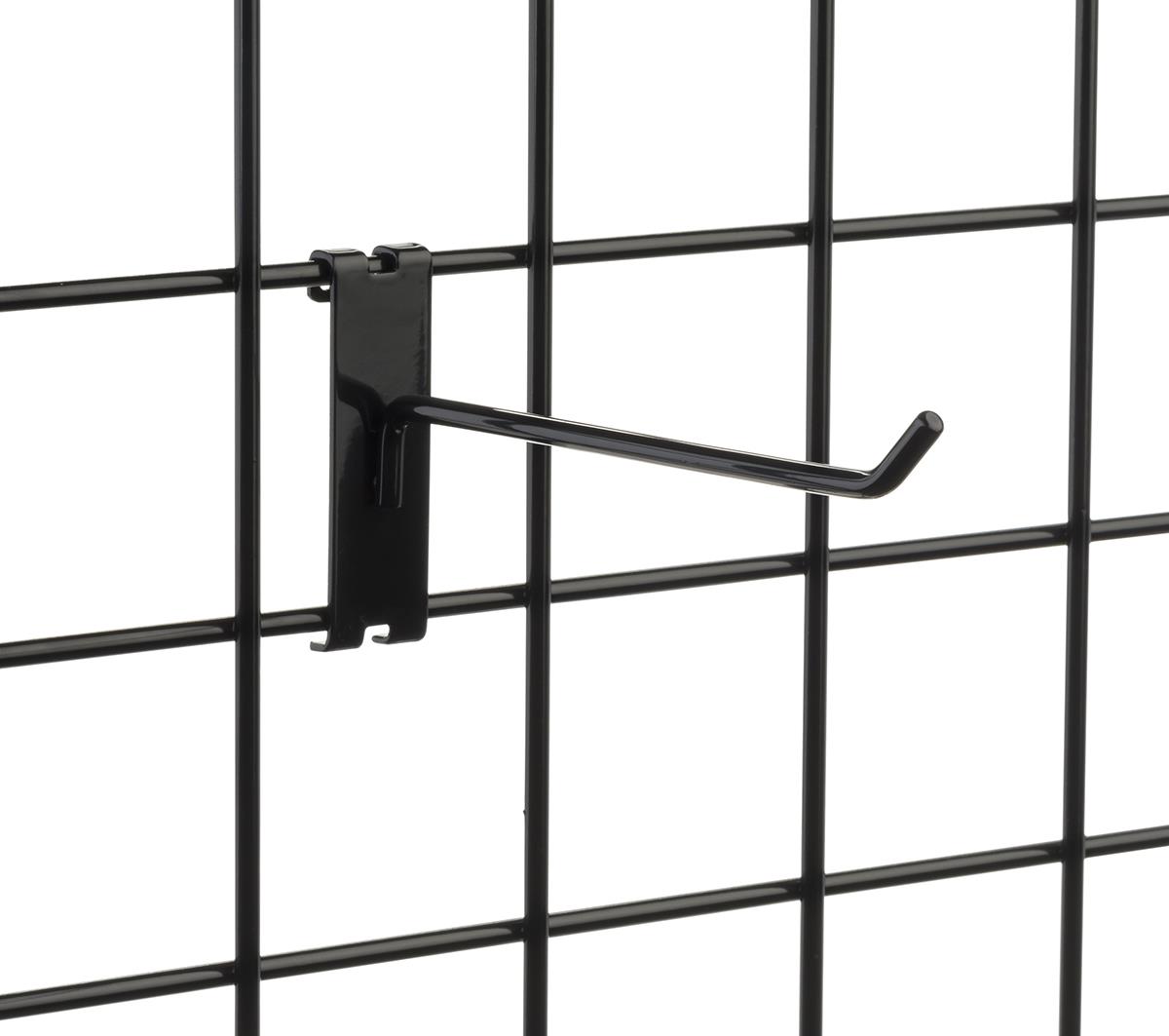 Details about   10 PC 8" Gloss Black Grid Wall Metal Hooks Display For Use W/ Gridwall Panels 