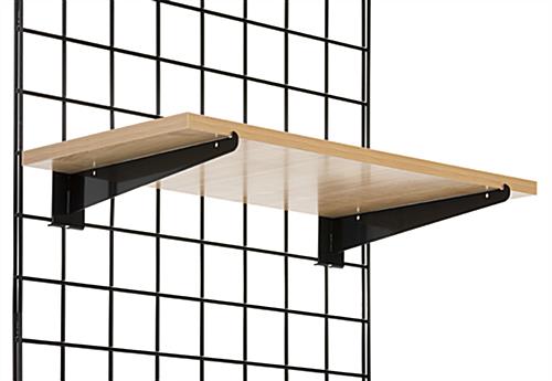 Ledge support 12" black gridwall shelf bracket