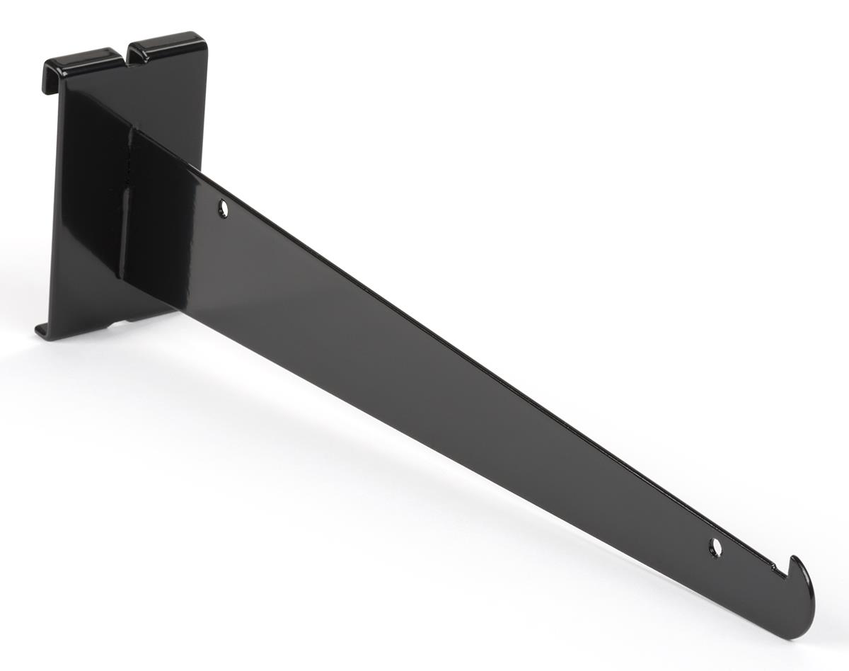 12" Black Gridwall Shelf Bracket Supports Only