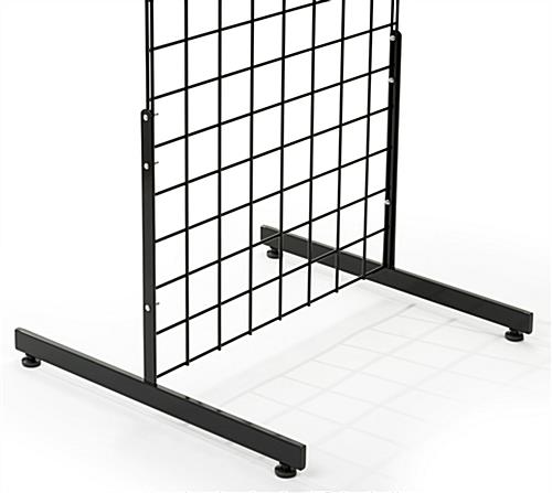 Glossy black gridwall T base rectangular tube