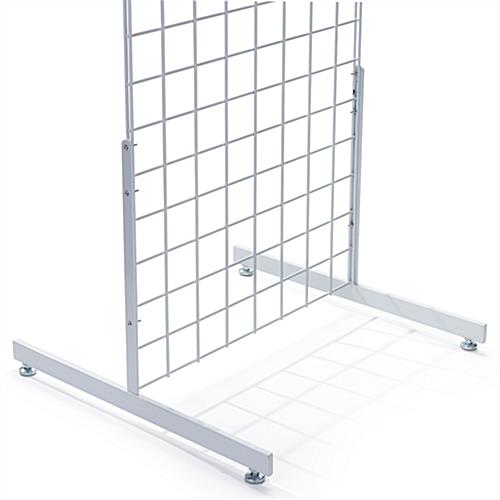 White Rectangular Tube Gridwall T Base Shiny Gloss Finish