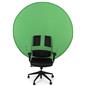 Portable chair mounted green screen with versatility for many chair styles