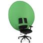 Portable chair mounted green screen with wrinkle-resistant polyester