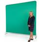 Chroma key fabric backdrop with model