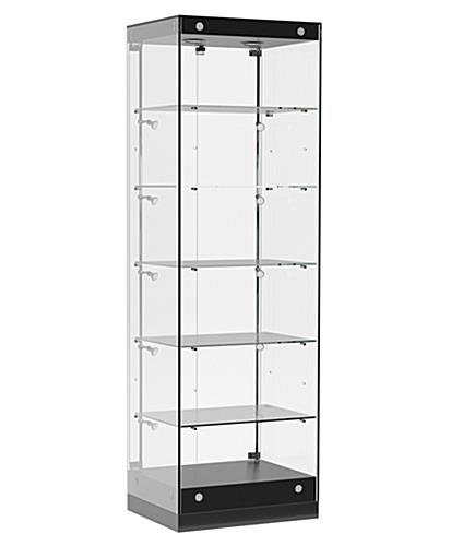 Glass Tower Cabinet with Height Adjustable Shelves