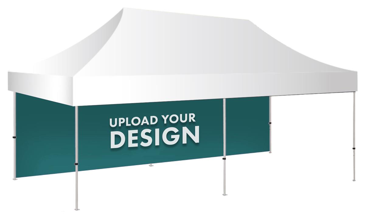10 x 20 pop up canopy backwall with full color custom printing