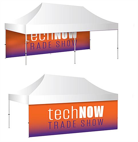 10 x 20 pop up tent custom backwall with full color double sided graphics