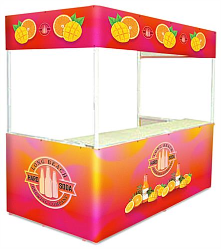 Portable exhibit booth with 8 foot wide construction