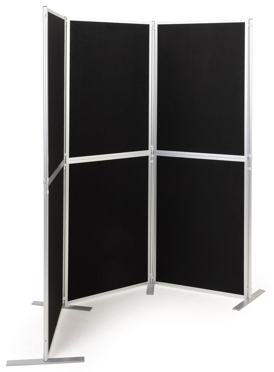 Folding portable backdrop panels with hook-and-loop receptive fabric